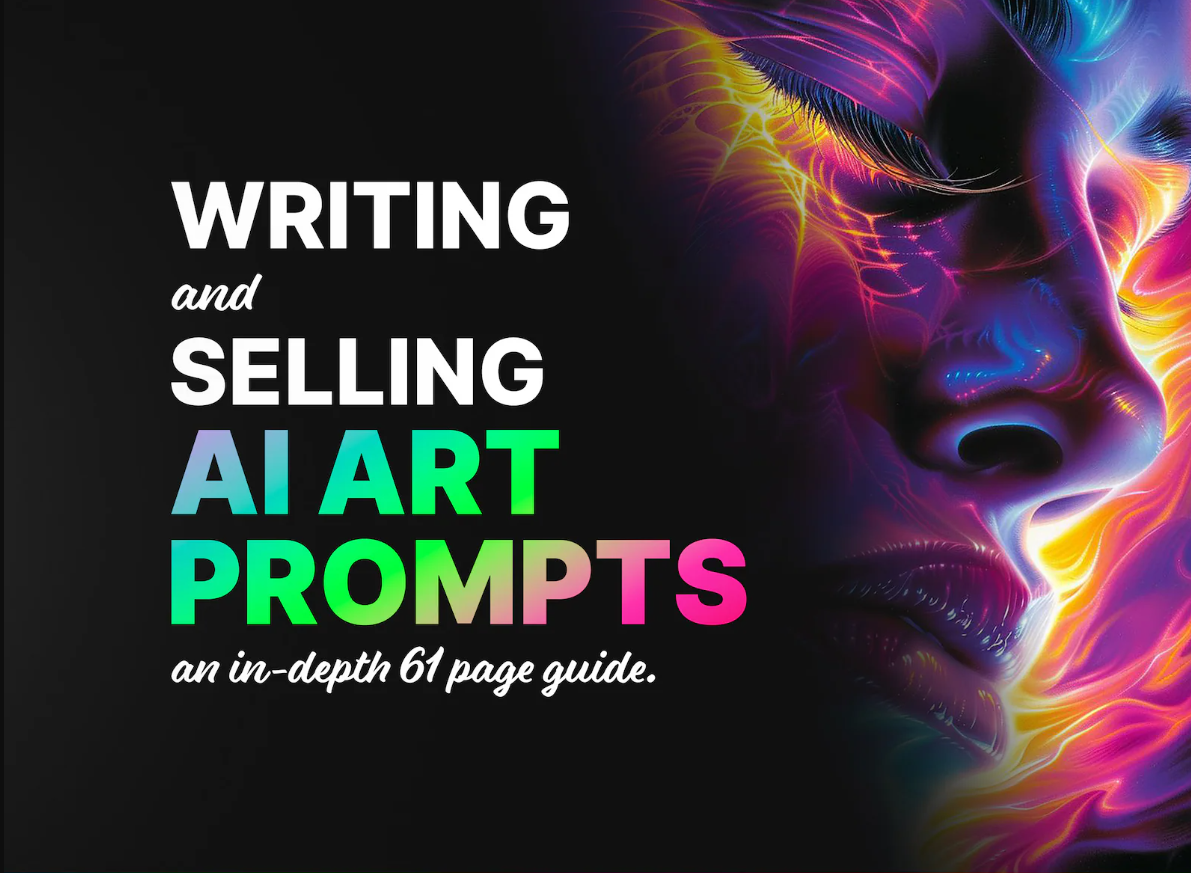 A Guide To Writing And Selling Ai Art Prompts | A 61 page tutorial for effective AI art | MRR & PLR