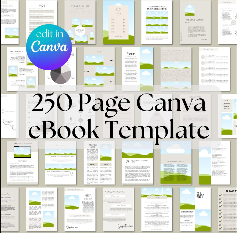 Canva eBook Template, Course WorkBook Template, How to Create e-Book, 250 page book Template | MRR & PLR - Image 2