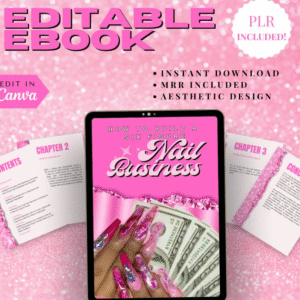 eBook - Nail Business, Canva eBook Template, DFY, Passive Income, Done For You, Resell MRR & PLR