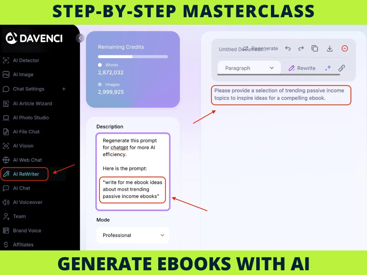 New Generate a complete eBook with AI, step-by-step Masterclass with videos | MRR & PLR - Image 3