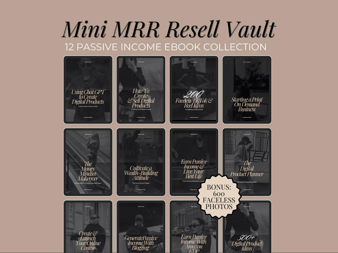 Passive Income eBook Bundle MRR master resell rights, resell digital product - Image 4