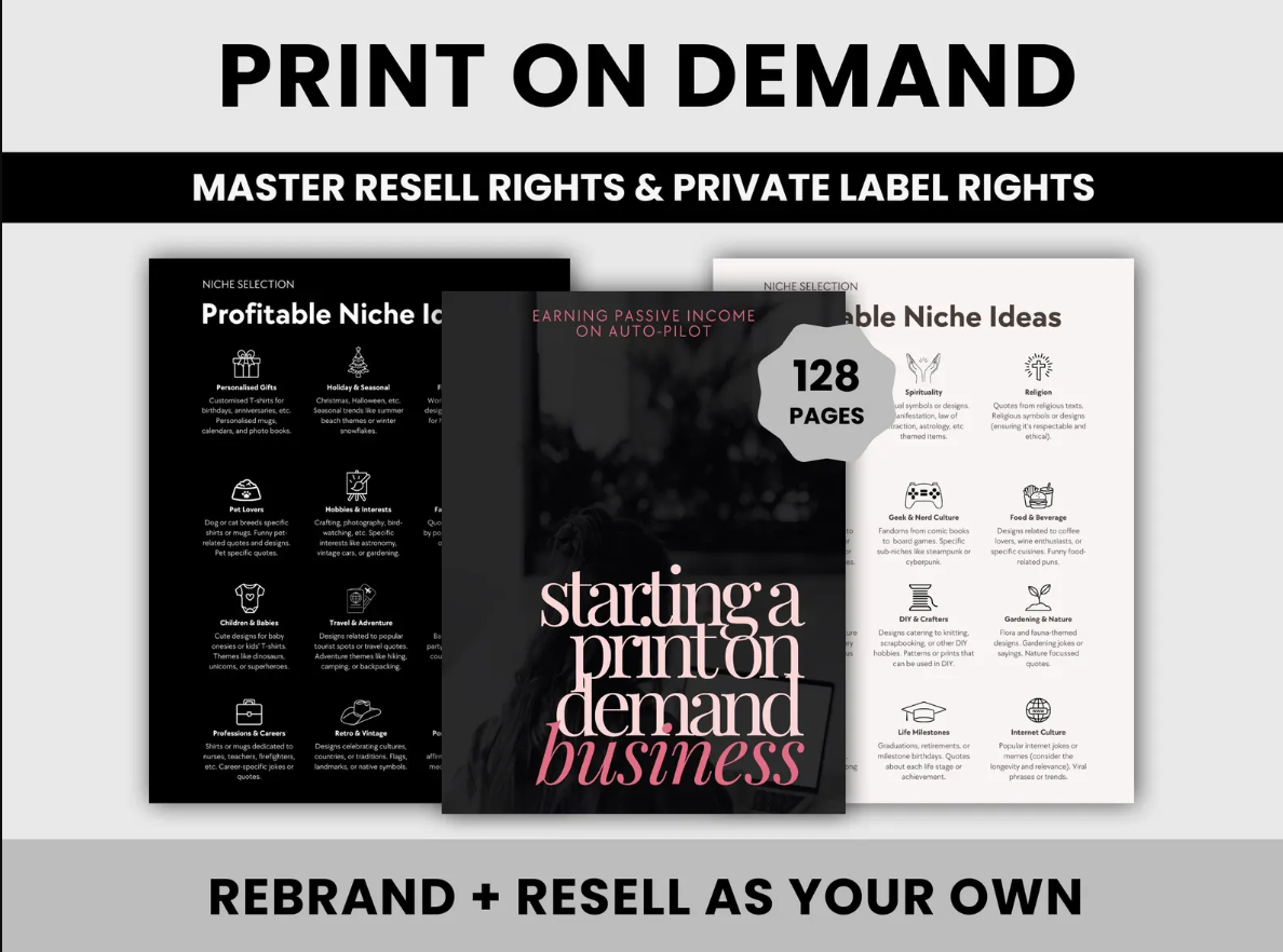Print On Demand Business Guide | DFY POD eBook | Earning Passive Income on Auto-Pilot | MRR & PLR