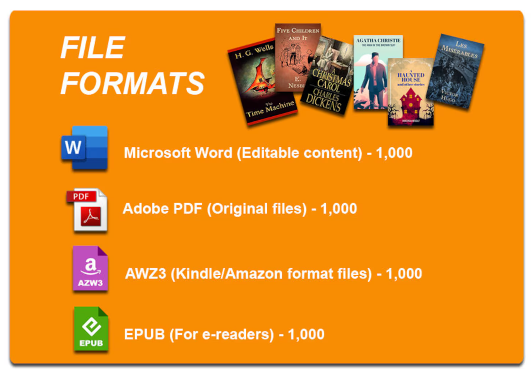 1000 timeless classic & famous novels in digital format with PLR 100% copyright free - Image 4