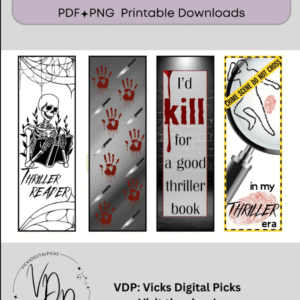 Thriller, Psychological Thriller Bookmark | MRR & PLR