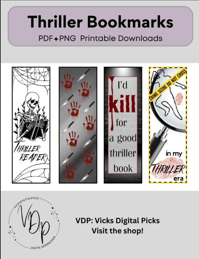 Thriller, Psychological Thriller Bookmark | MRR & PLR