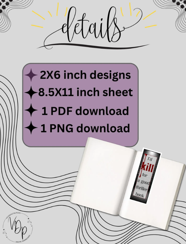 Thriller, Psychological Thriller Bookmark | MRR & PLR - Image 2